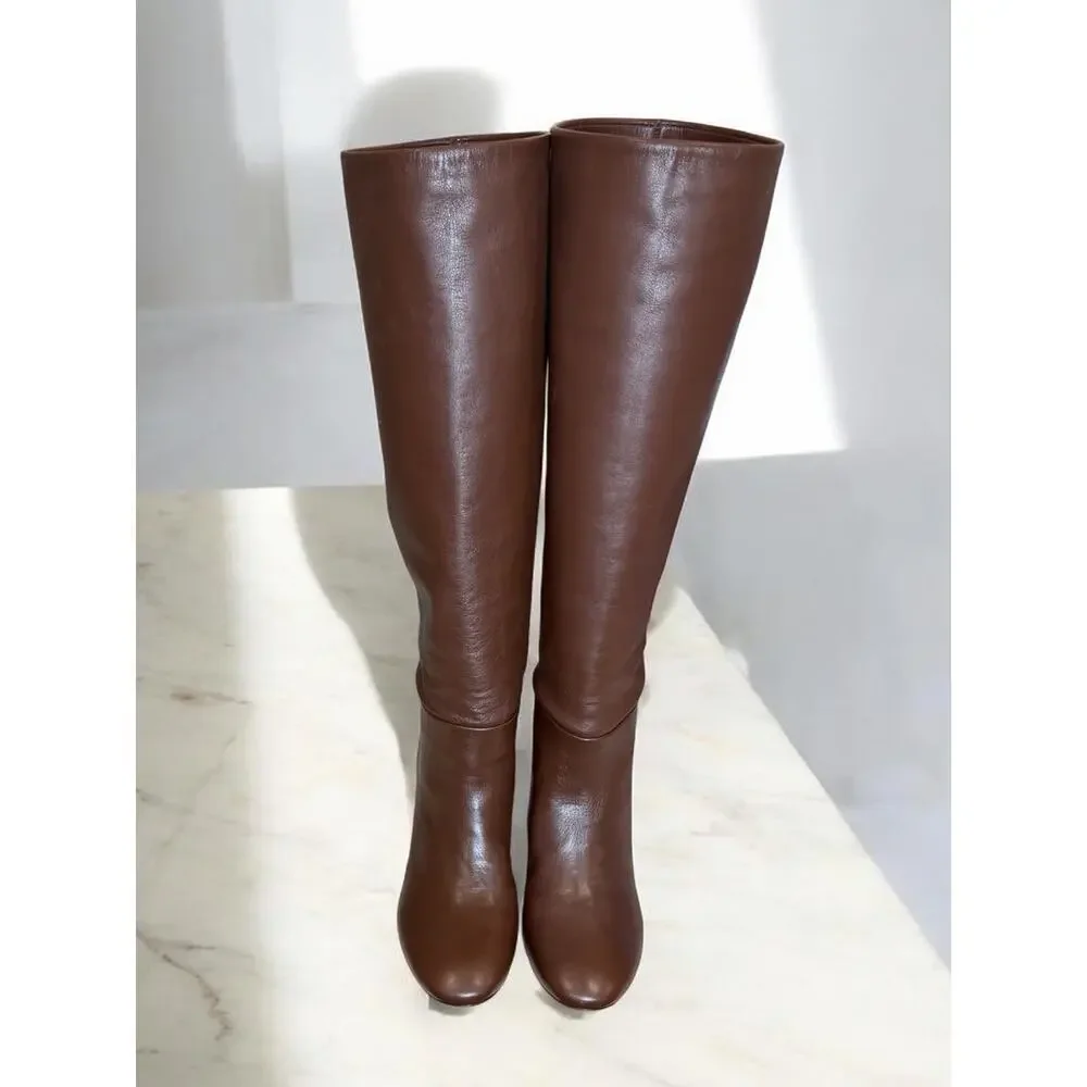 Tory Burch Brown Leather Knee-High Boot Size 6.5B